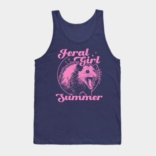 Feral Girl Summer Opossum - Funny Opossum Lover Summer Tank Top